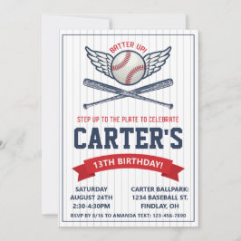 Invitación Vintage Baseball Cualquier fiesta de cumpleaños de
