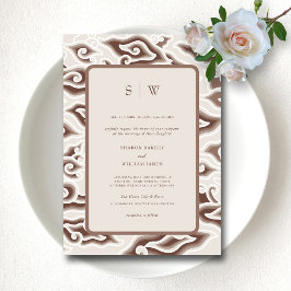 Invitación Vintage Batik Boda: Elegancia eterna