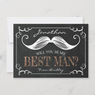 Invitación Vintage Be My Best Man   Padrinos