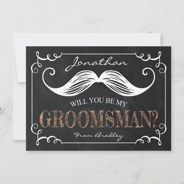 Invitación Vintage Be My Groomsmen | Padrino (Anverso)