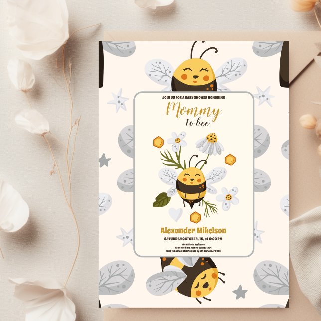 Invitación Vintage Bee Baby Shower (Subido por el creador)