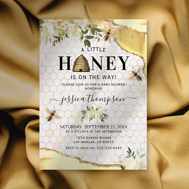 Invitación Vintage Bee Baby Shower (Subido por el creador)