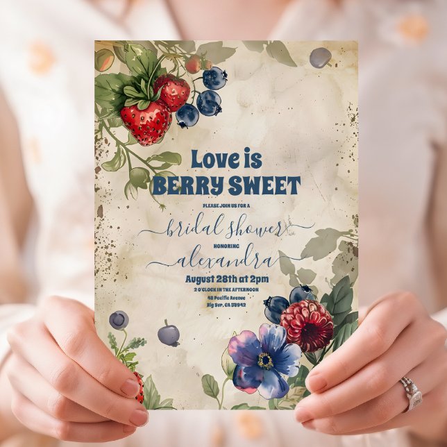 Invitación Vintage Berry Sweet Strawberry Bridal Shower (Subido por el creador)