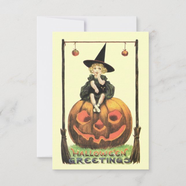 Invitación Vintage Bewitching Halloween (Anverso)