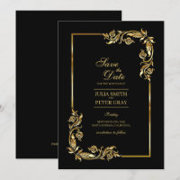 Vintage Black and Gold Royal Save The Date