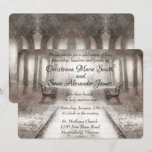 Invitación Vintage Black and White Park Watercolor