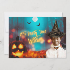 Invitación Vintage Black Witch Halloween Party