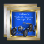 Invitación Vintage Blue Carreras Car Mans 60th Birthday Party<br><div class="desc">Carreras Azul Art Decó. Vintage plateado de oro de los 60 años de los hombres de 1954. Hombres elegantes. Mens Elegant Classy Todo Ocasión Fiesta cumpleaños invita a la Plantilla 18,  21,  25,  30,  35,  40,  45,  50,  60. Crédito de algunas imágenes proporcionadas por Simply Sumara</div>