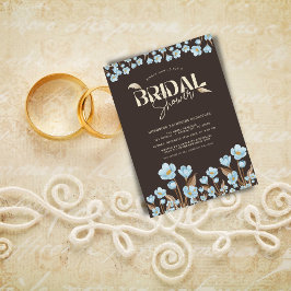 Invitación Vintage Blue Watercolor Floral Bridal Shower