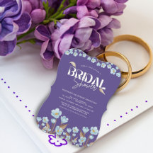 Vintage Blue Watercolor Floral Bridal Shower