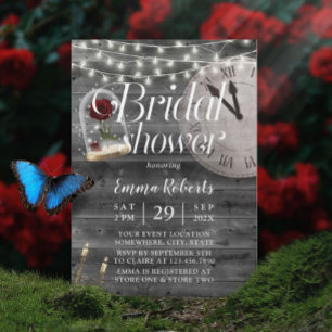 Invitación Vintage Boda Barn Wood Bridal Shower