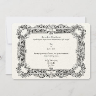 Invitación Vintage Boda Elegante De La Era Victoriana 1834