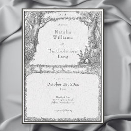 Invitación Vintage Boda Gótico Medieval Forest Border