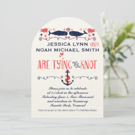 Invitación Vintage Boda Náutico de la Marina de Ballenas de C