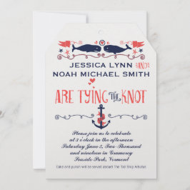 Invitación Vintage Boda Náutico de la Marina de Ballenas de C