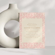 Vintage Boho Light Rubor Pink Floral Bridal Shower