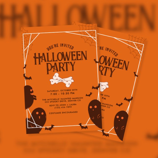 Invitación Vintage Bone Halloween Party (Subido por el creador)