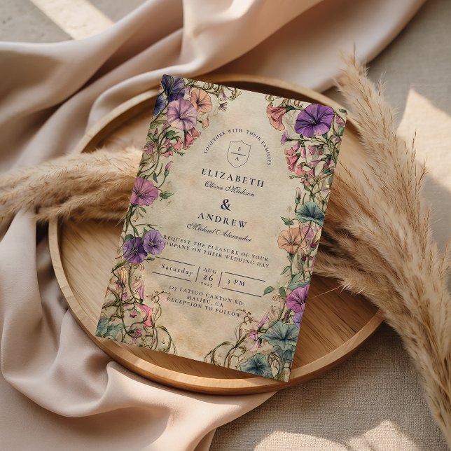 Invitación Vintage Botanical Garden Wedding (Subido por el creador)