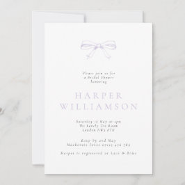 Invitación Vintage Bow Lilac Bridal Shower