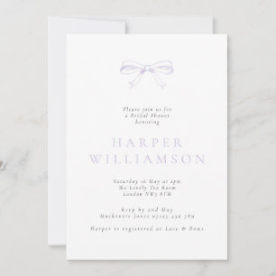 Invitación Vintage Bow Lilac Bridal Shower