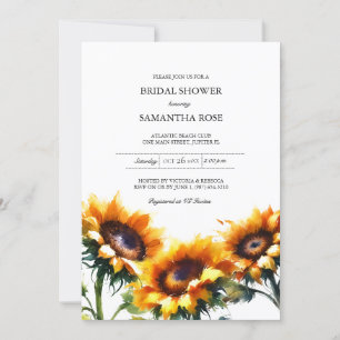 Invitación Vintage Bridal Shower Sunflower