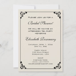 Invitación Vintage Bridal Shower Vintage Flor Amarilla Floral