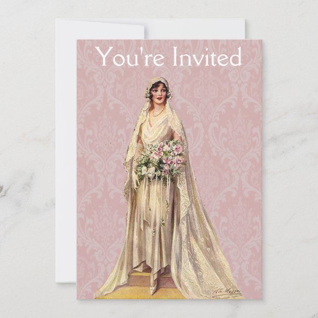 Invitación Vintage Bride (Anverso)