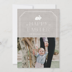 Invitación Vintage Bunny Easter Photo Card - Gris