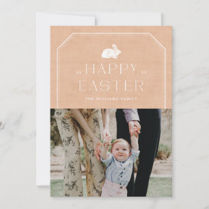 Invitación Vintage Bunny Easter Photo Card - Naranja