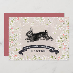 Invitación Vintage Bunny Personalizado Easter Brunch