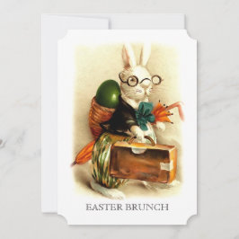 Invitación Vintage Bunny Personalizado Easter Brunch