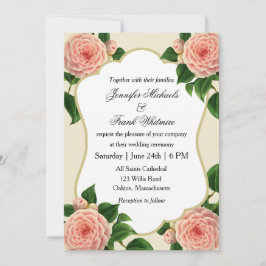 Invitación Vintage Camellia Botanical