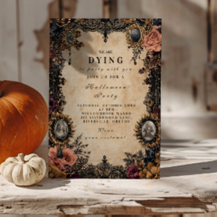 Invitación Vintage Cameo Gothic Halloween