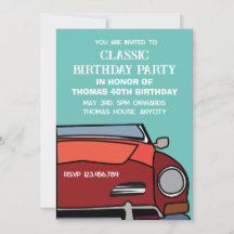 Vintage Car Classic Birday Party