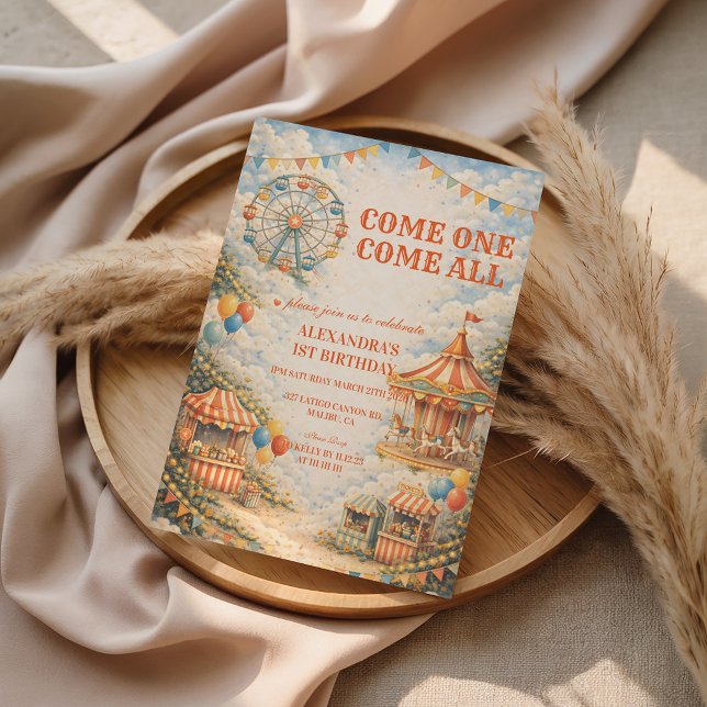 Invitación Vintage Carnival Circus Birthday (Subido por el creador)