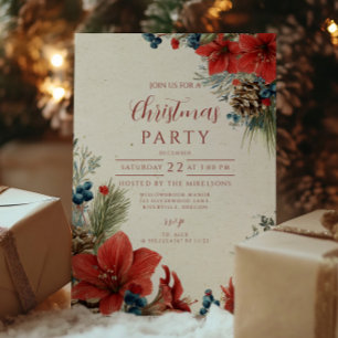 Invitación Vintage celebración de la fiesta de las Amaryllis