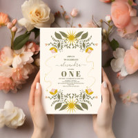 Vintage Celestial Botánico Primer Cumpleaños