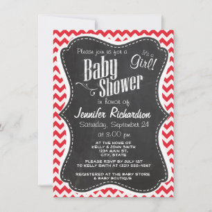 Invitación Vintage Chalk Alizarin Crimson Chevron; zig zag