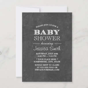 Invitación Vintage Chalkboard Baby Shower