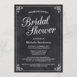 Invitación Vintage Chalkboard Bridal Shower