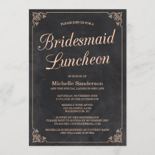 Invitación Vintage Chalkboard Bridal Shower Luncheon