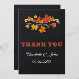 Invitación Vintage Chalkboard fall Wedding Gracias