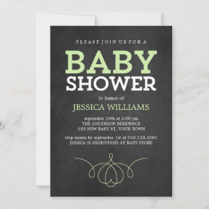 Invitación Vintage Chalkboard Neutral Gender Baby Shower