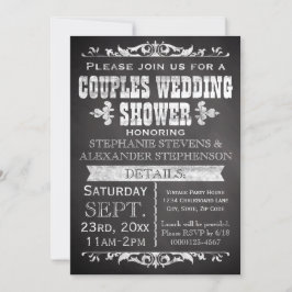 Invitación Vintage Chalkboard Parejas Wedding Shower