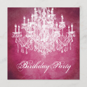 Invitación Vintage Chandelier Womans 40th Birthday Fiesta