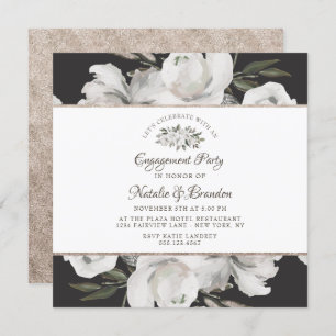 Invitación Vintage Cherish Celebremos la fiesta de compromiso