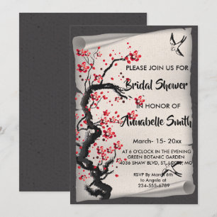 Invitación Vintage Cherry    BlossomBridal Shower