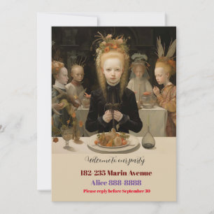 Invitación Vintage Chica Halloween Cumpleaños