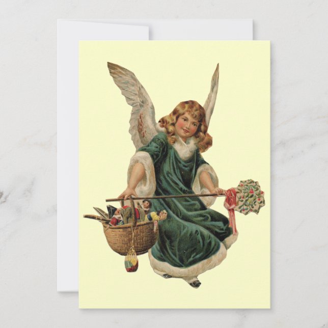 Invitación Vintage Christmas Angel (Anverso)