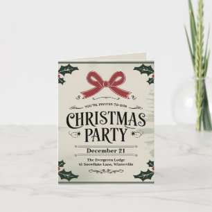 Invitación Vintage Christmas Carol-Themed Fiesta